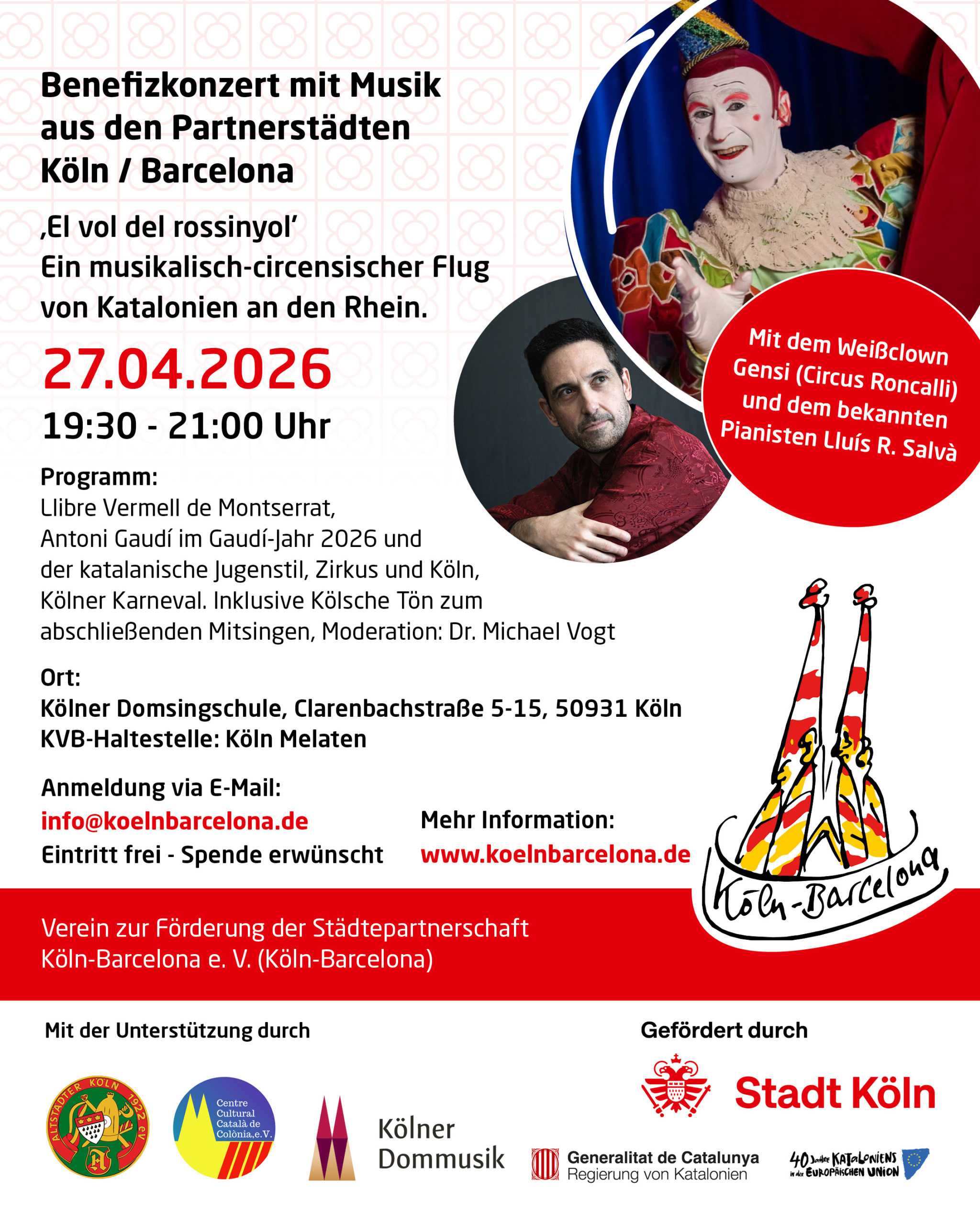 Benefizkonzert 27.04.2026 mit Fulgenci Mestres (Gensi) und Lluís R. Salvà